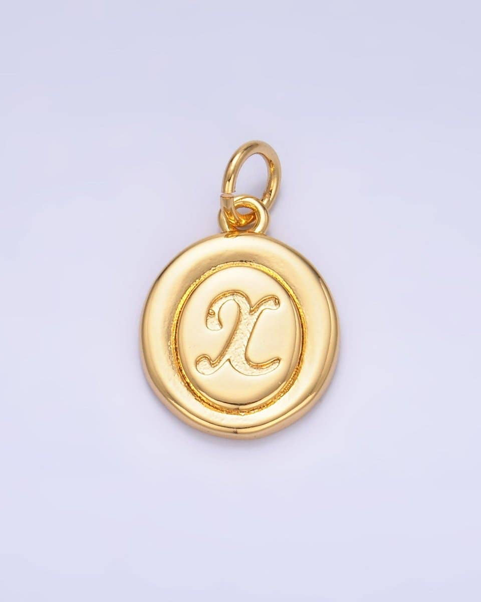 Initial Script Oval Charm