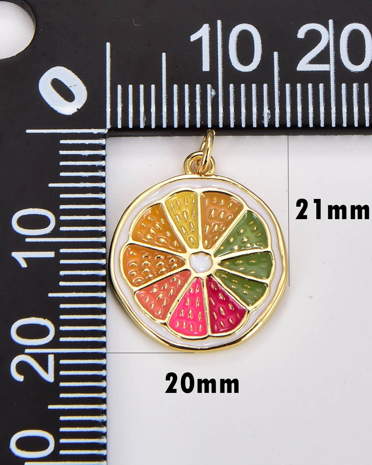 Enamel Sliced Orange Charm