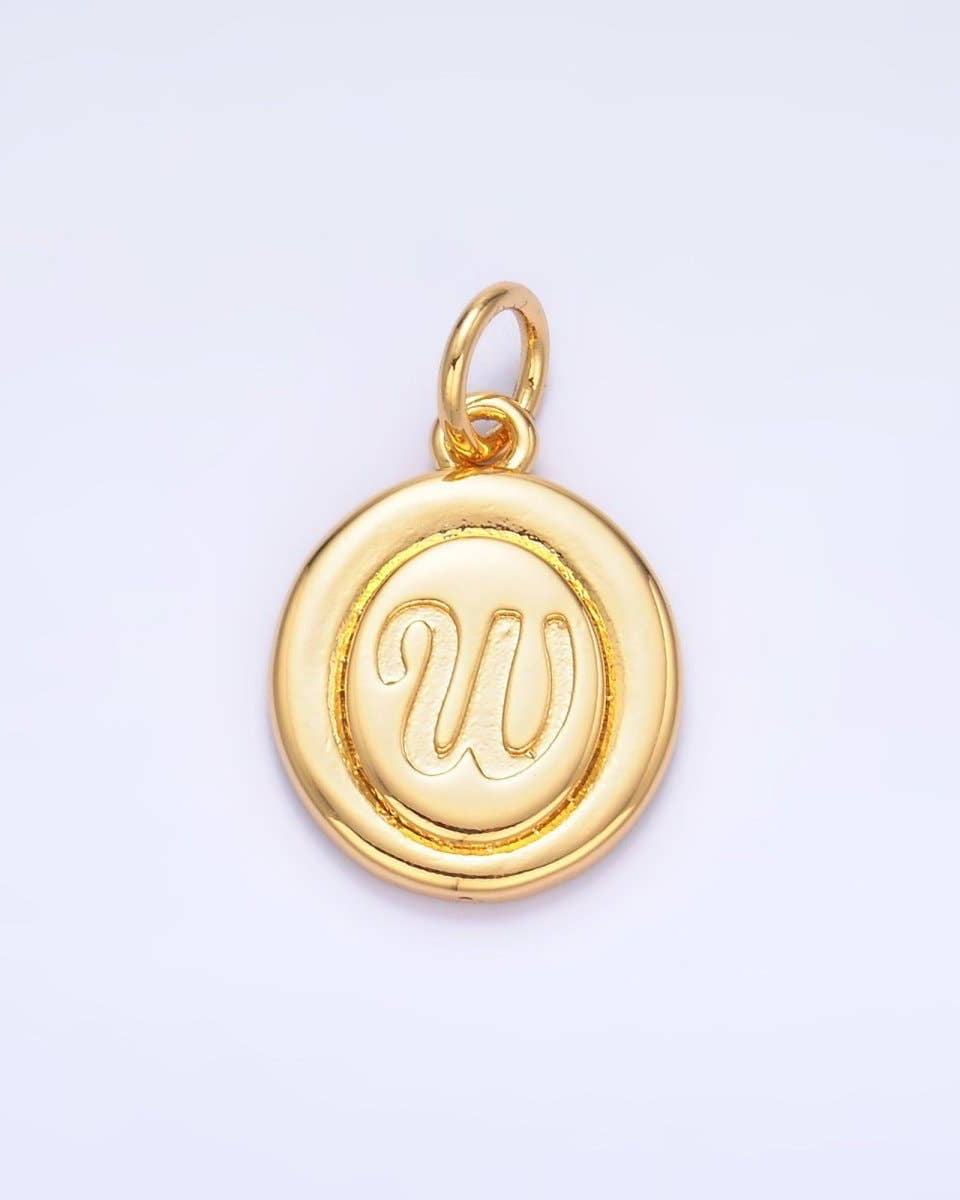 Initial Script Oval Charm