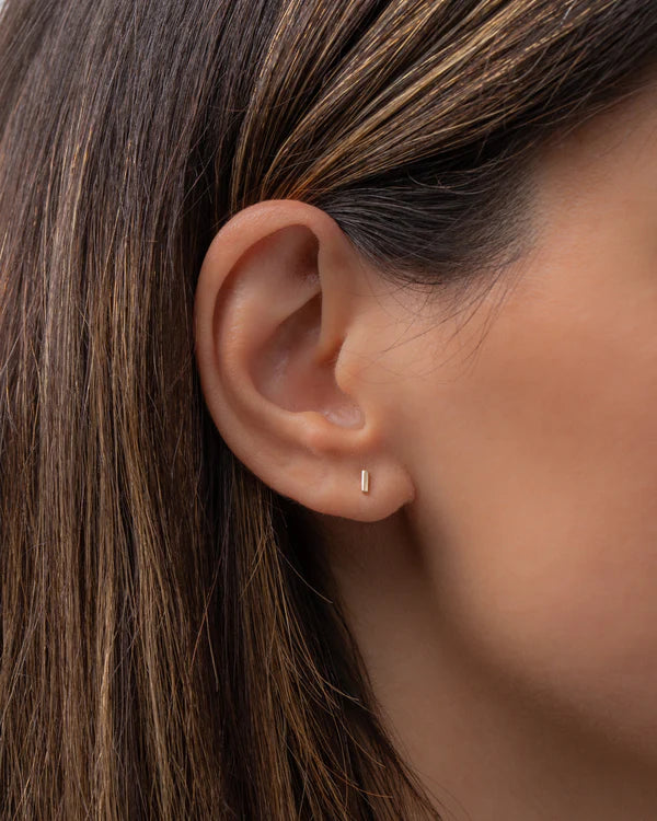 Mini Gold Bar Stud Earring (single)