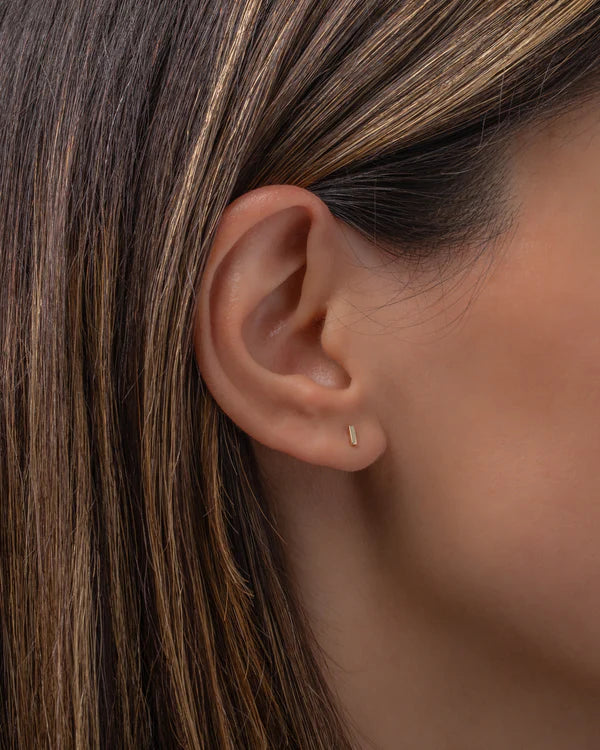Mini Gold Bar Stud Earring (single)