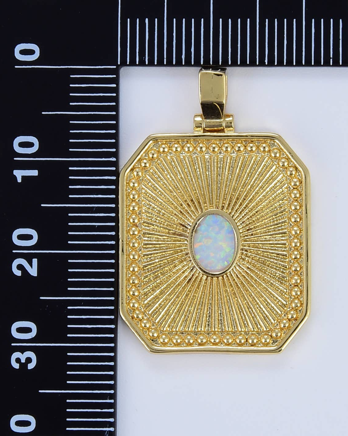Sunburst Octagon Opal Charm