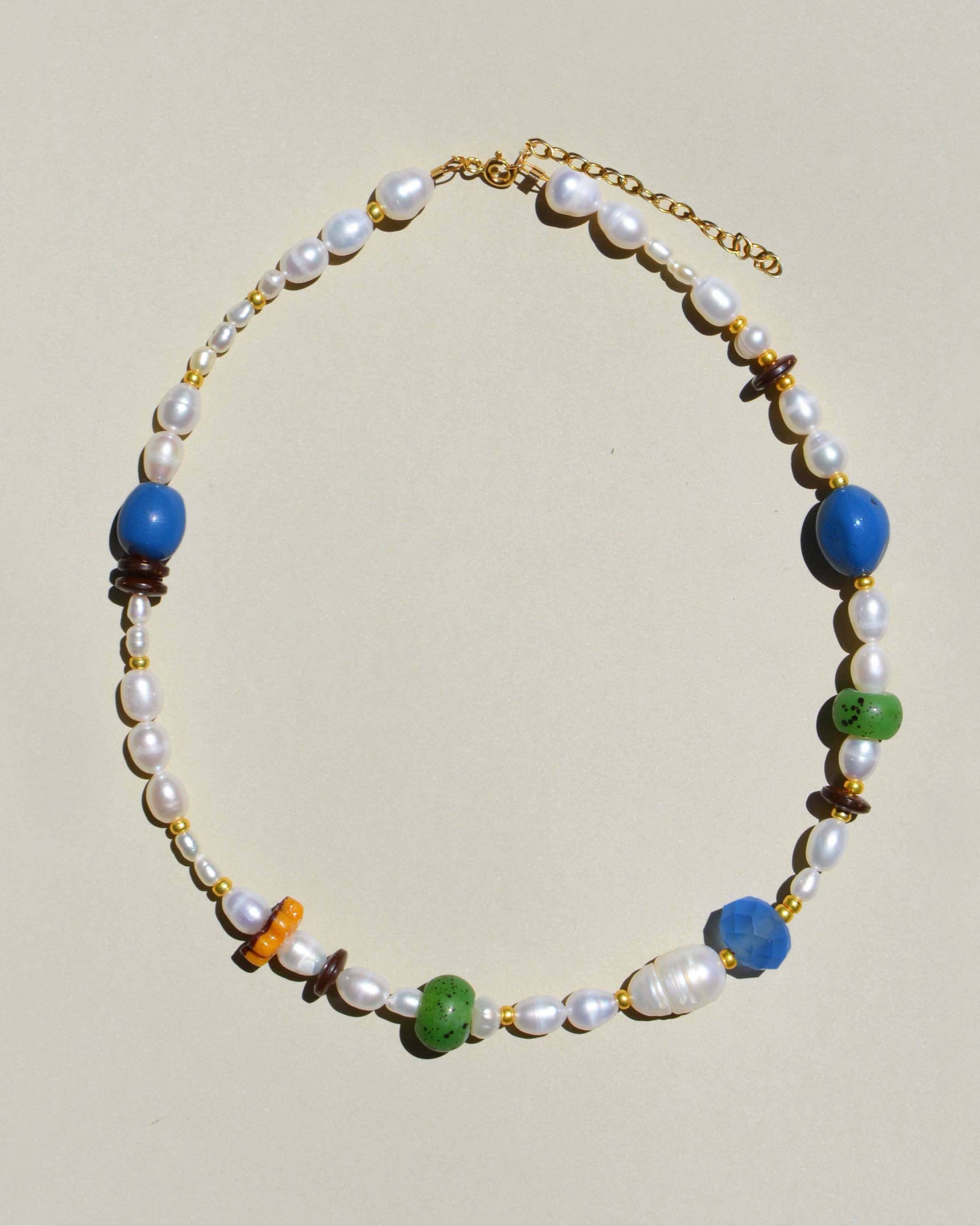 Blue Poppy Bead Necklace