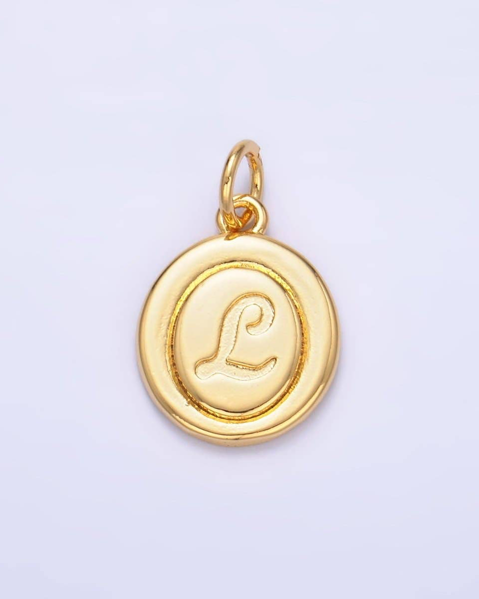 Initial Script Oval Charm