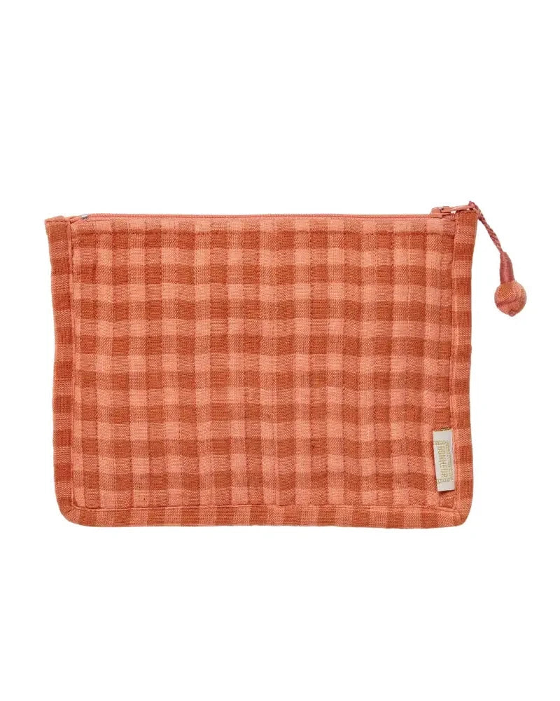 Small pouch - Pink/Terracotta Gingham