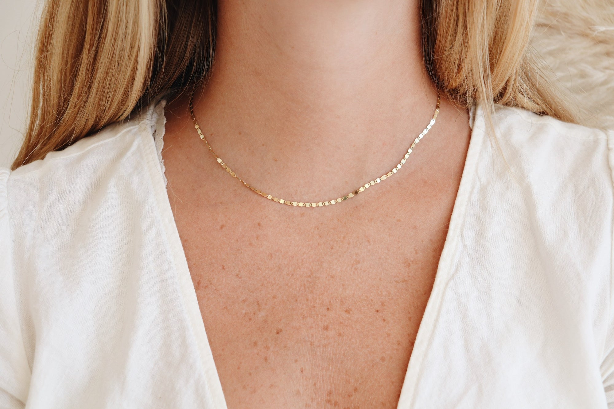 Gold Mirror Chain Necklace