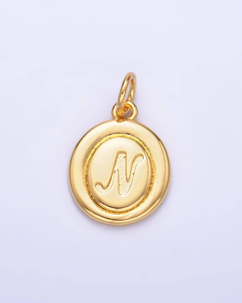 Initial Script Oval Charm