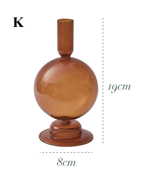 Brown Glass Candlestick Holder