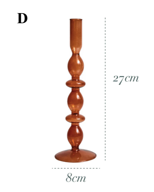 Brown Glass Candlestick Holder