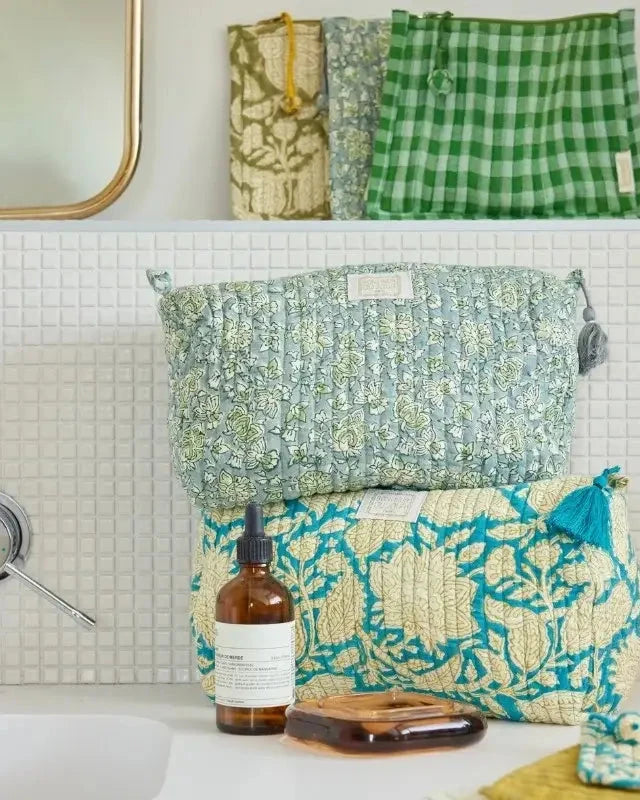 Small pouch - Green Gingham