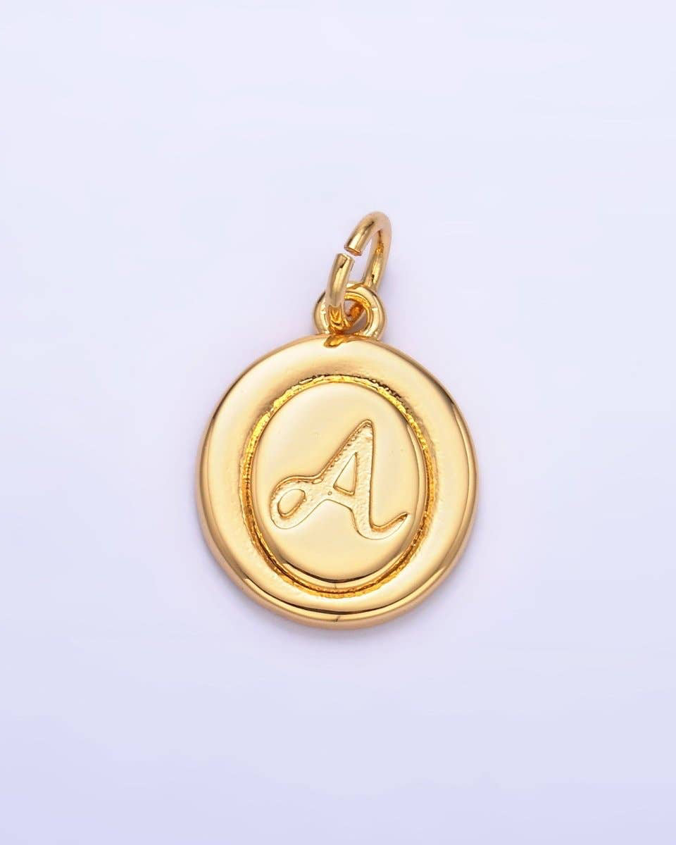 Initial Script Oval Charm