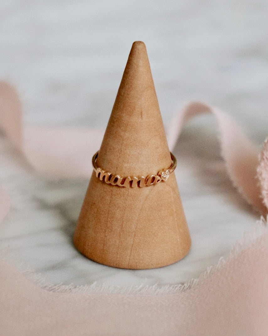 Diamond Heart Mama Ring