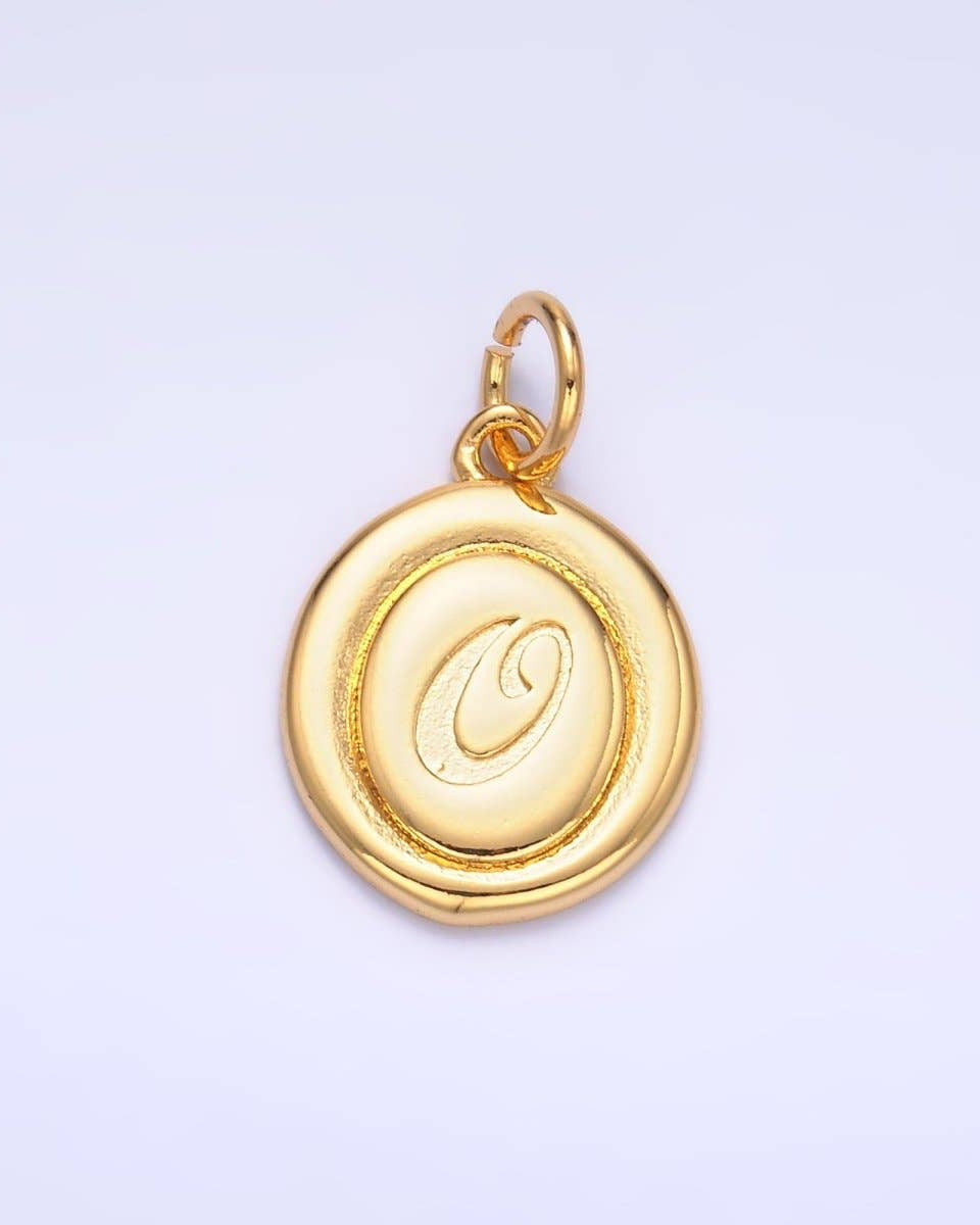 Initial Script Oval Charm