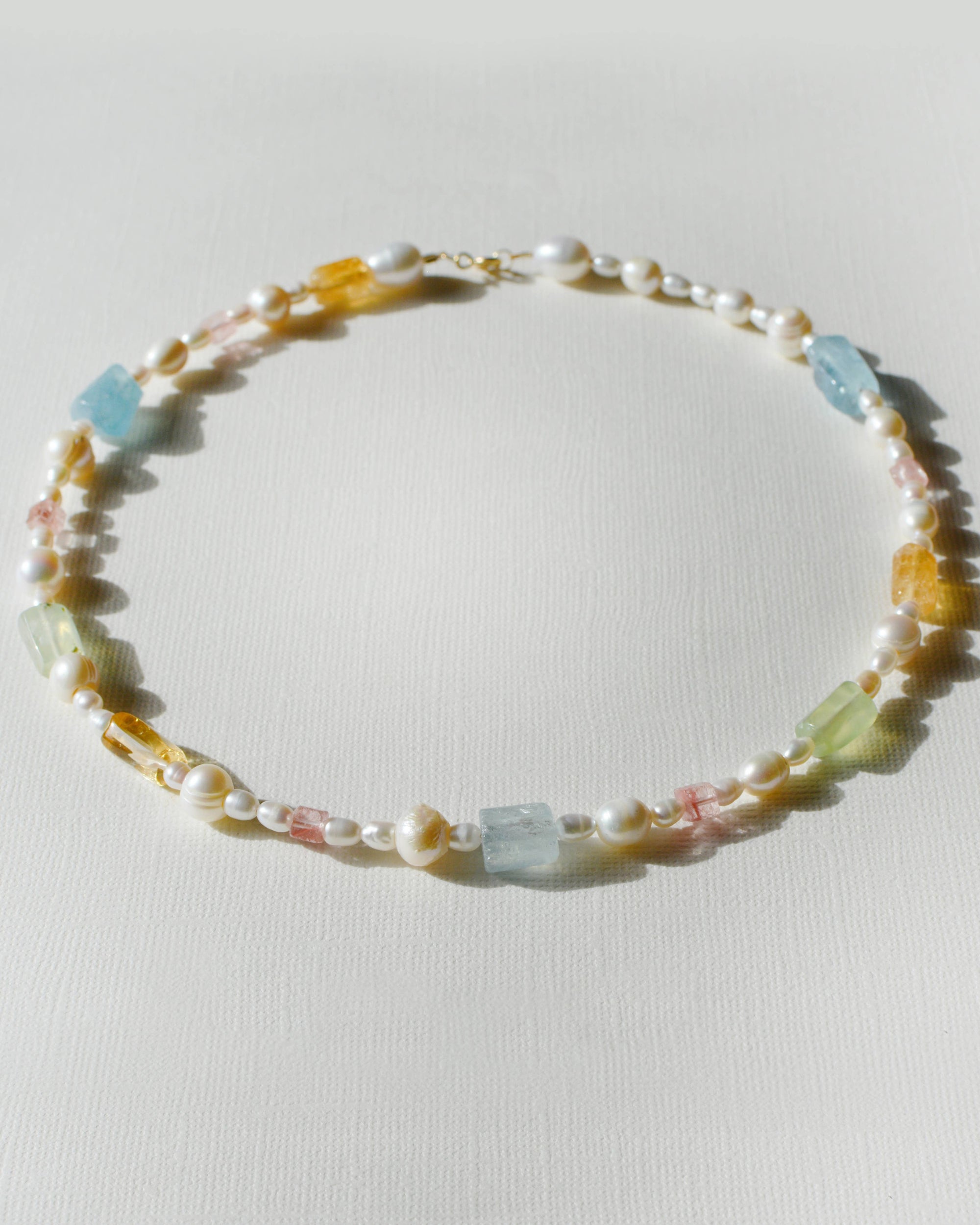 Raw Stone Pearl Necklace