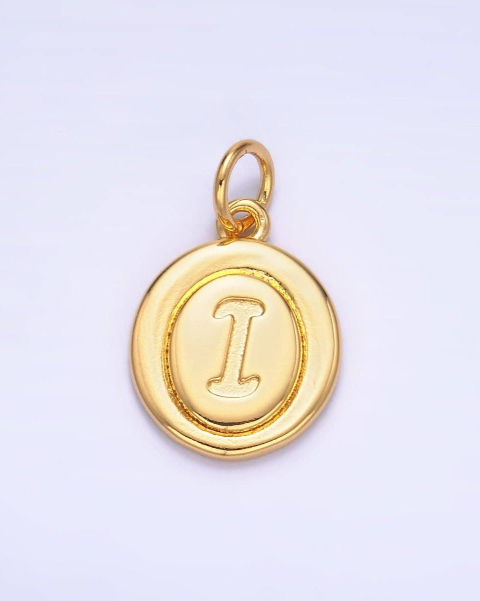 Initial Script Oval Charm