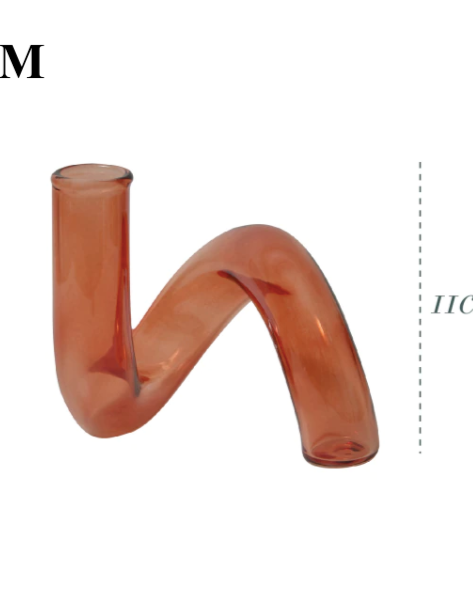 Brown Glass Candlestick Holder