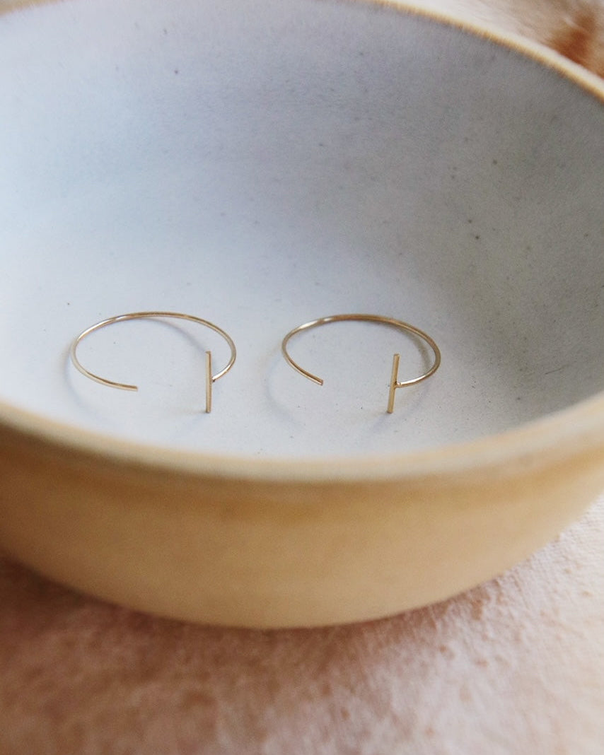 Bamboo Hoop Earring (single)