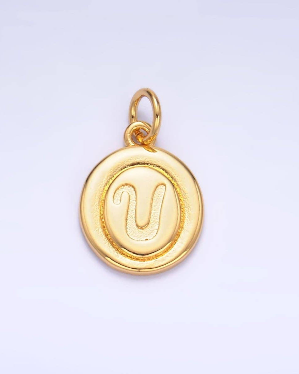 Initial Script Oval Charm