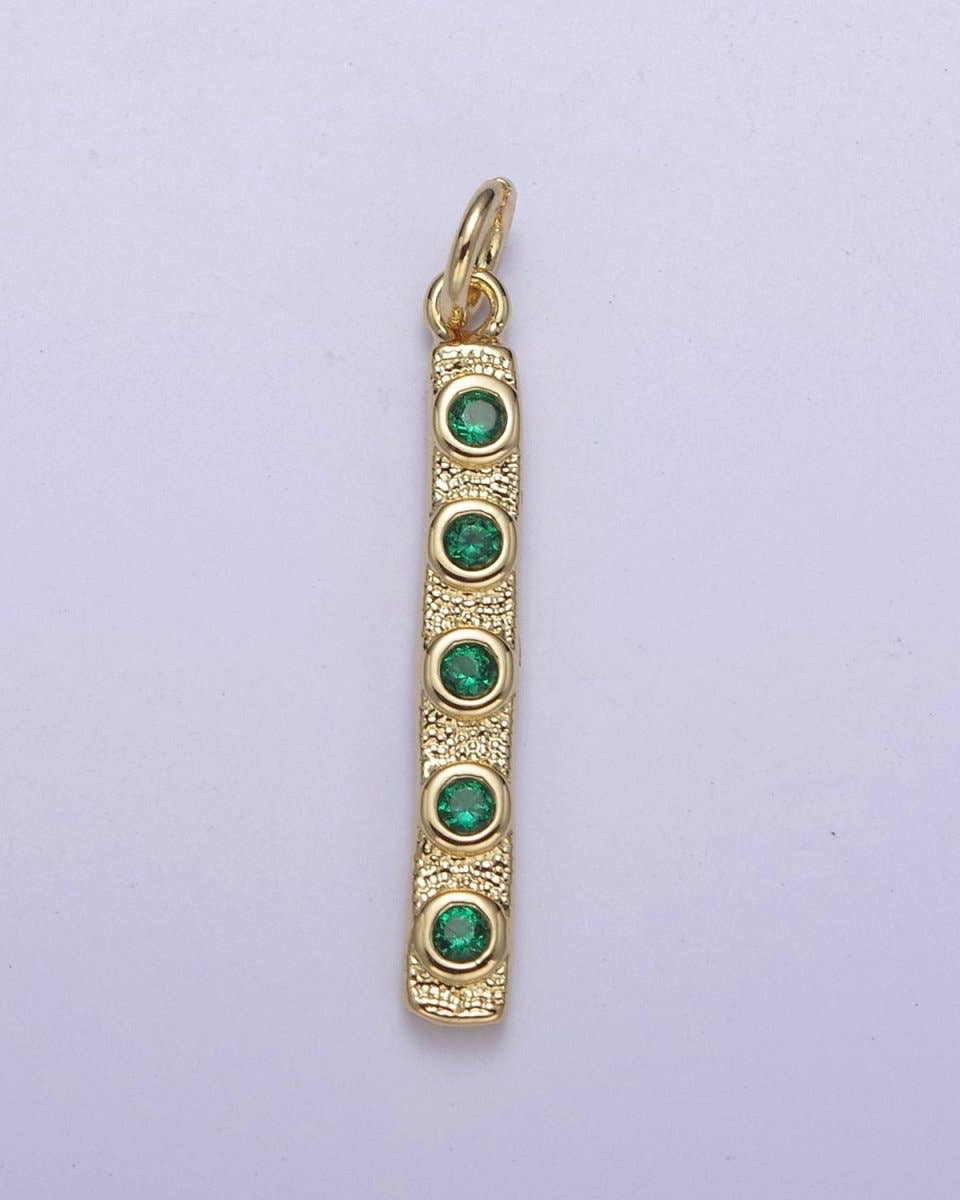 Thin Bar Cubic Zirconia Charms