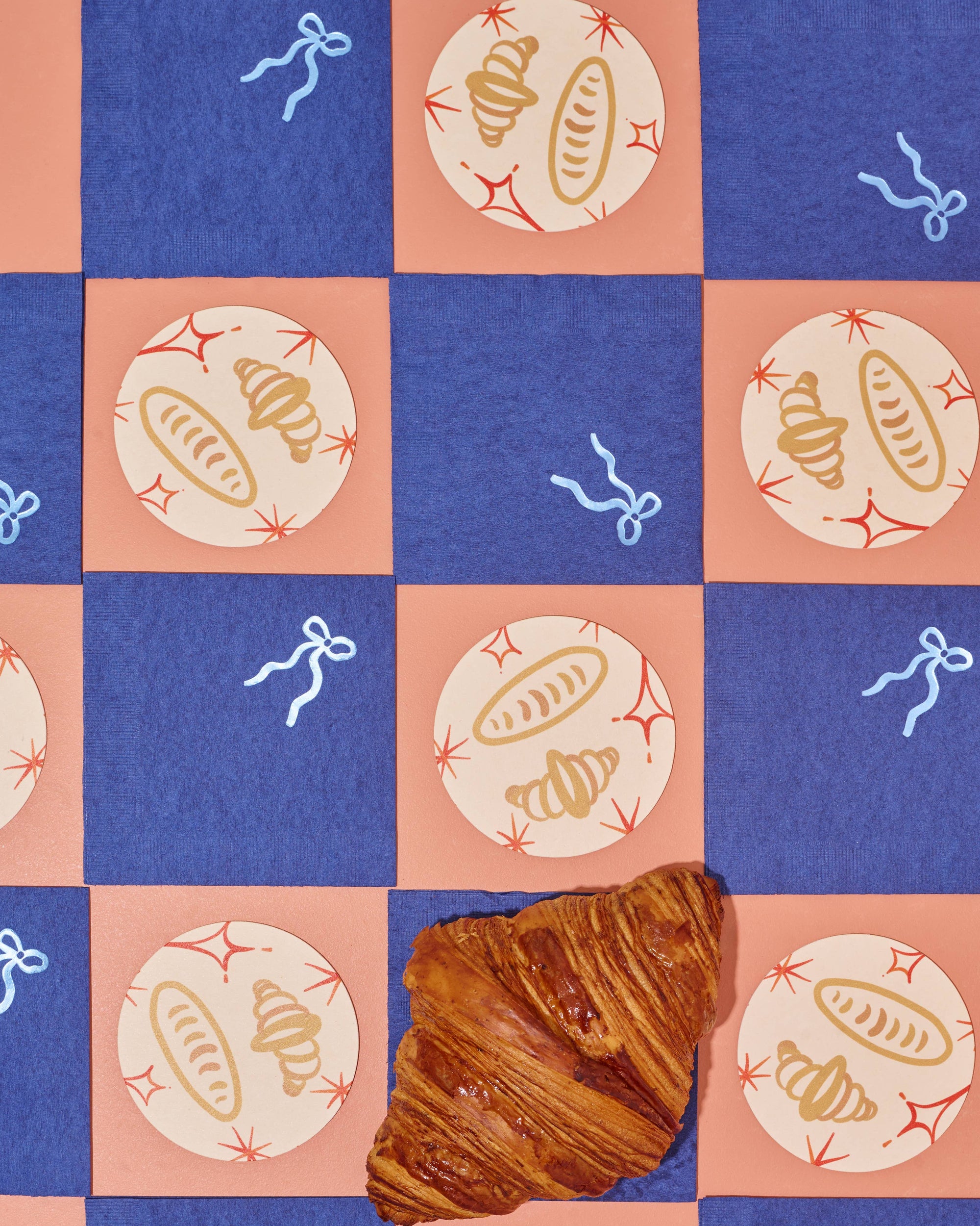 Oui Croissants Coasters - Set of Four