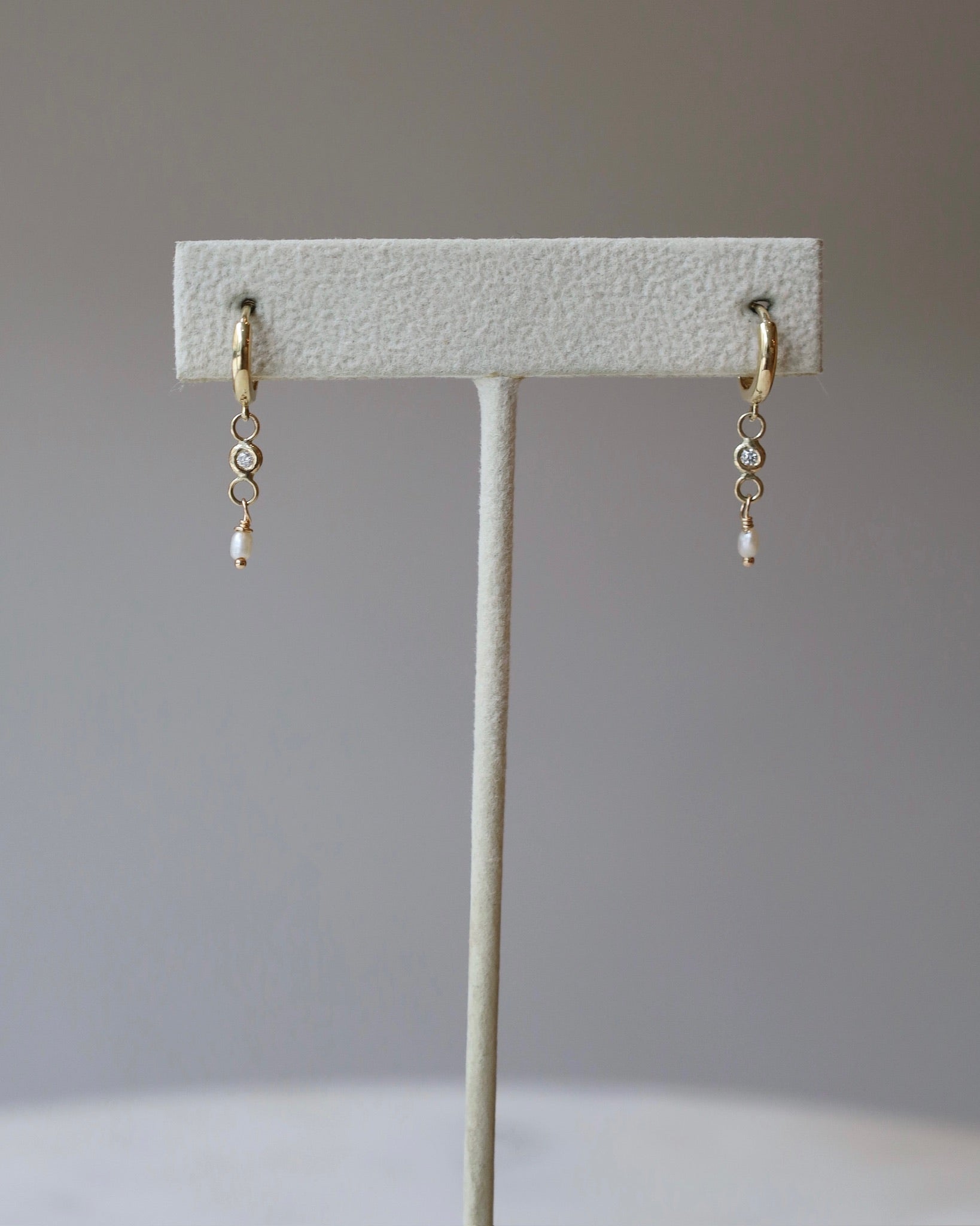 Pearl Diamond Drop Earring (single)