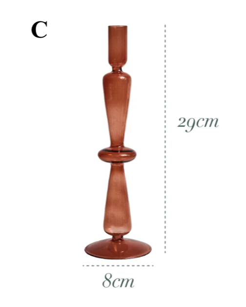 Brown Glass Candlestick Holder