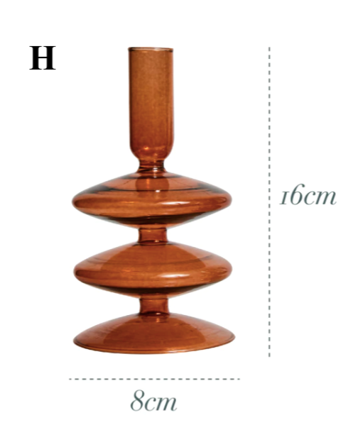 Brown Glass Candlestick Holder