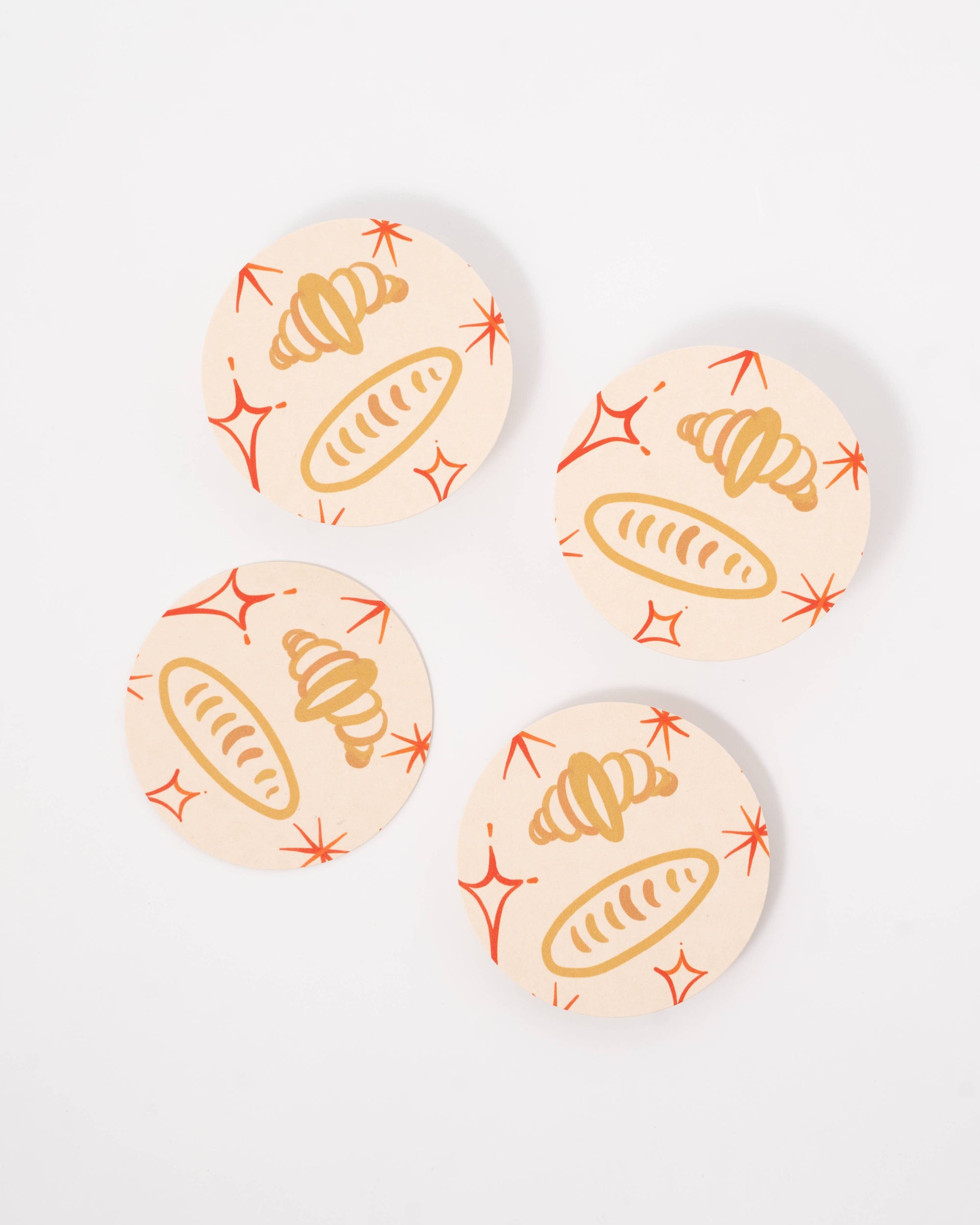 Oui Croissants Coasters - Set of Four