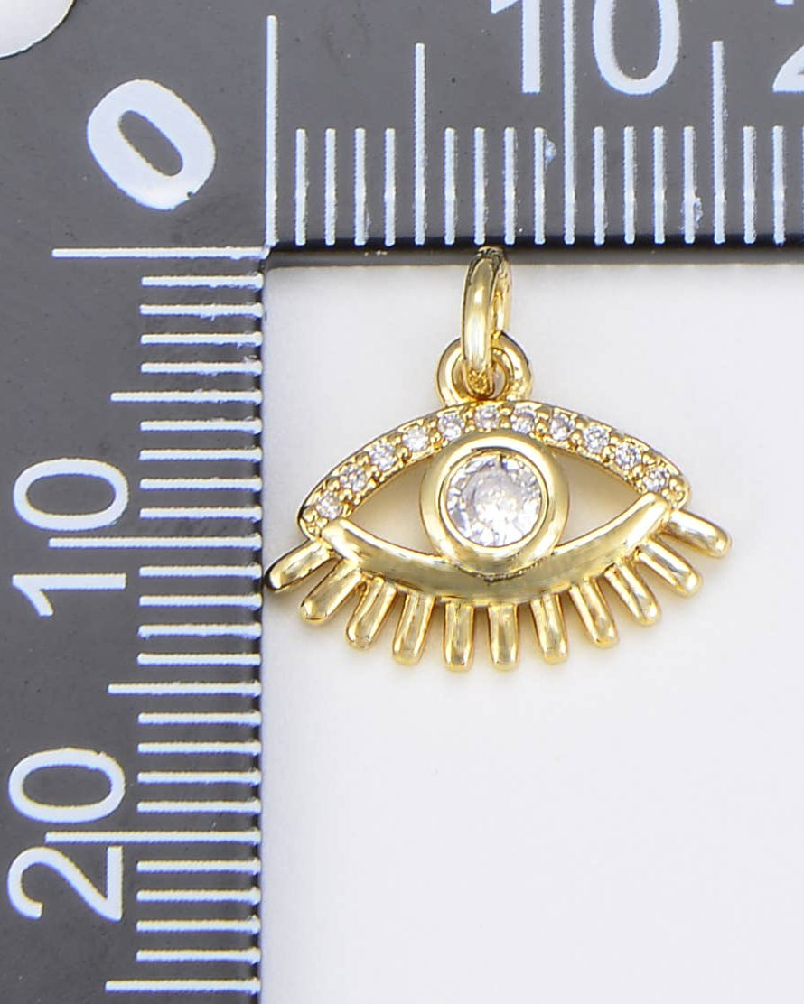 Evil Eye with Long Eyelash Charm