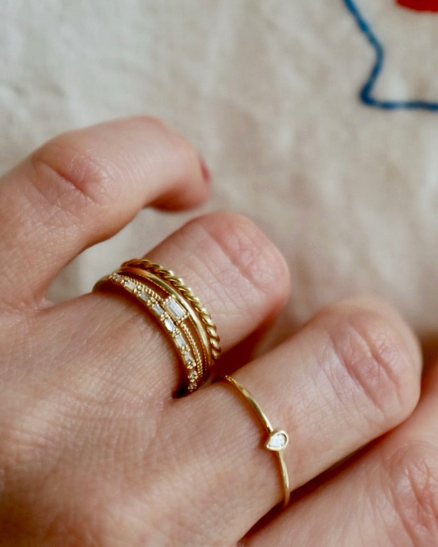 Gold Diamond Golden Grace Twist Ring