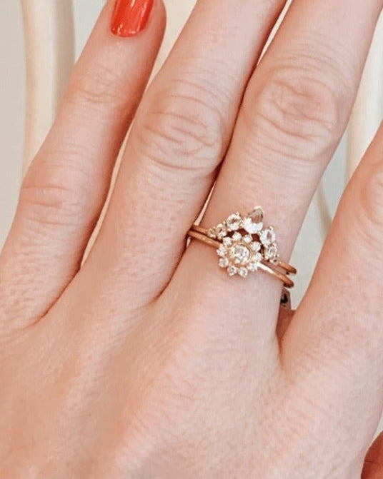 White Topaz Angels Arc Ring
