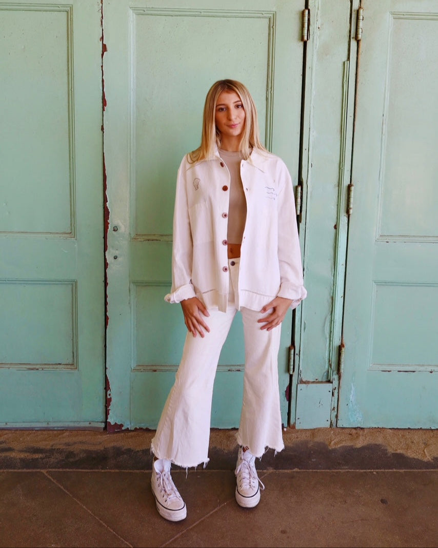 Handmade Linen Embroidered Shirt Coat