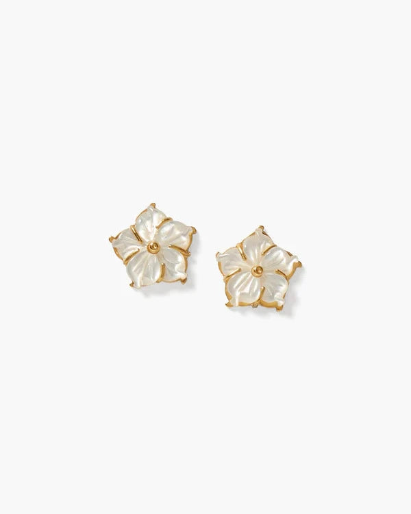 Plumeria MOP stud earrings
