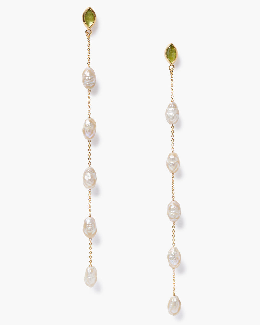 Gwen Pearl Peridot Tiered Earrings