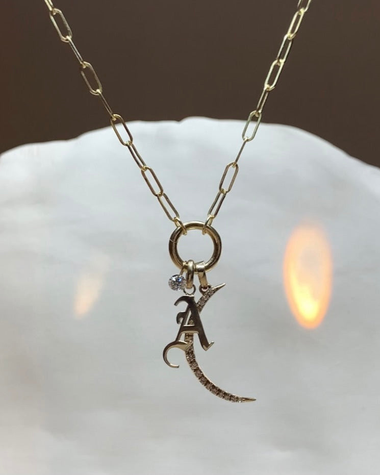 Paperclip Charm Holder Necklace