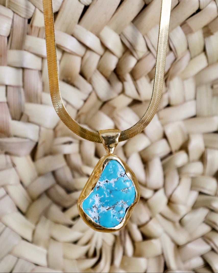 Turquoise Totem Herringbone Necklace
