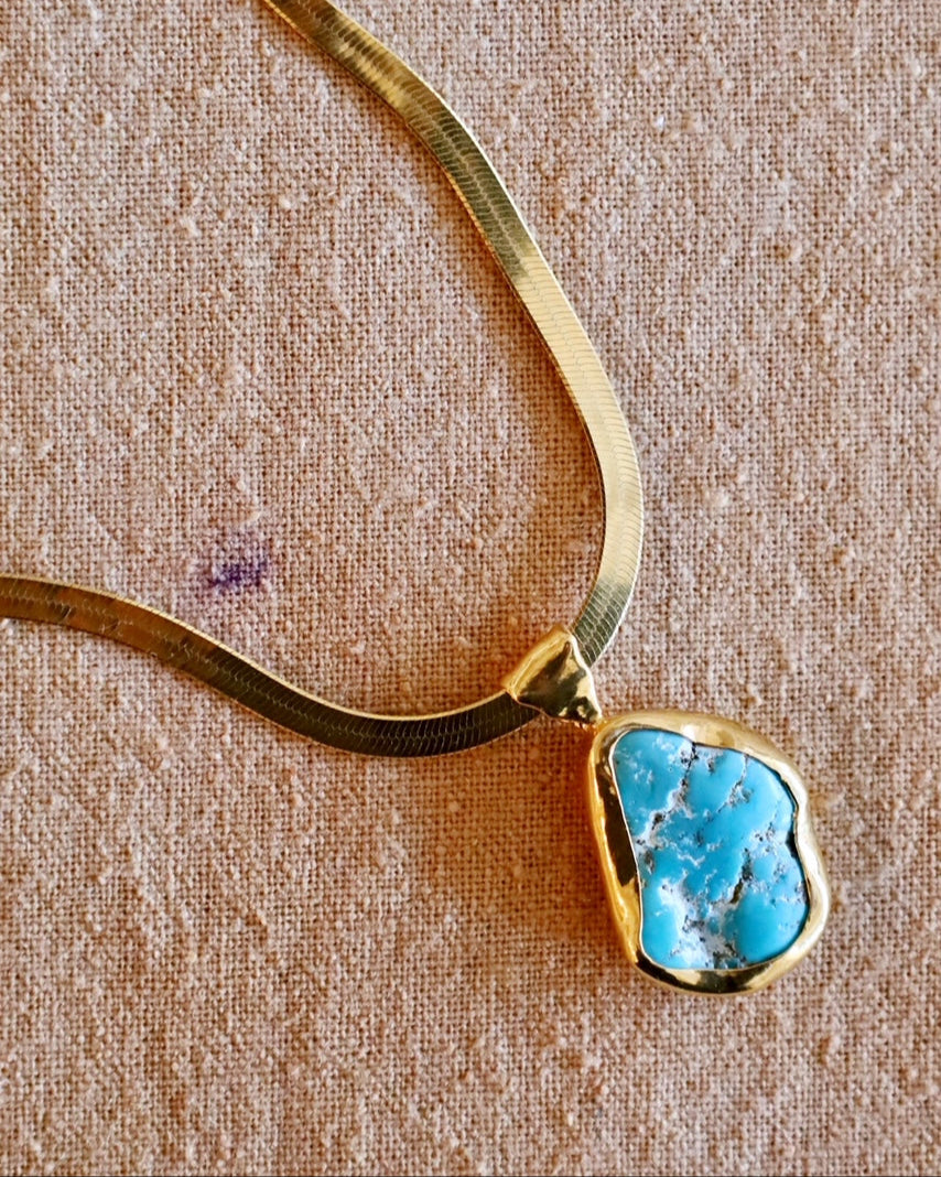 Turquoise Totem Herringbone Necklace