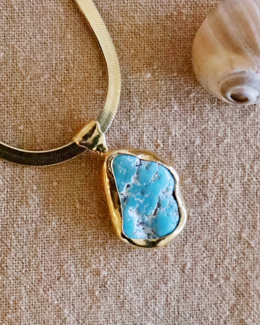 Turquoise Totem Herringbone Necklace