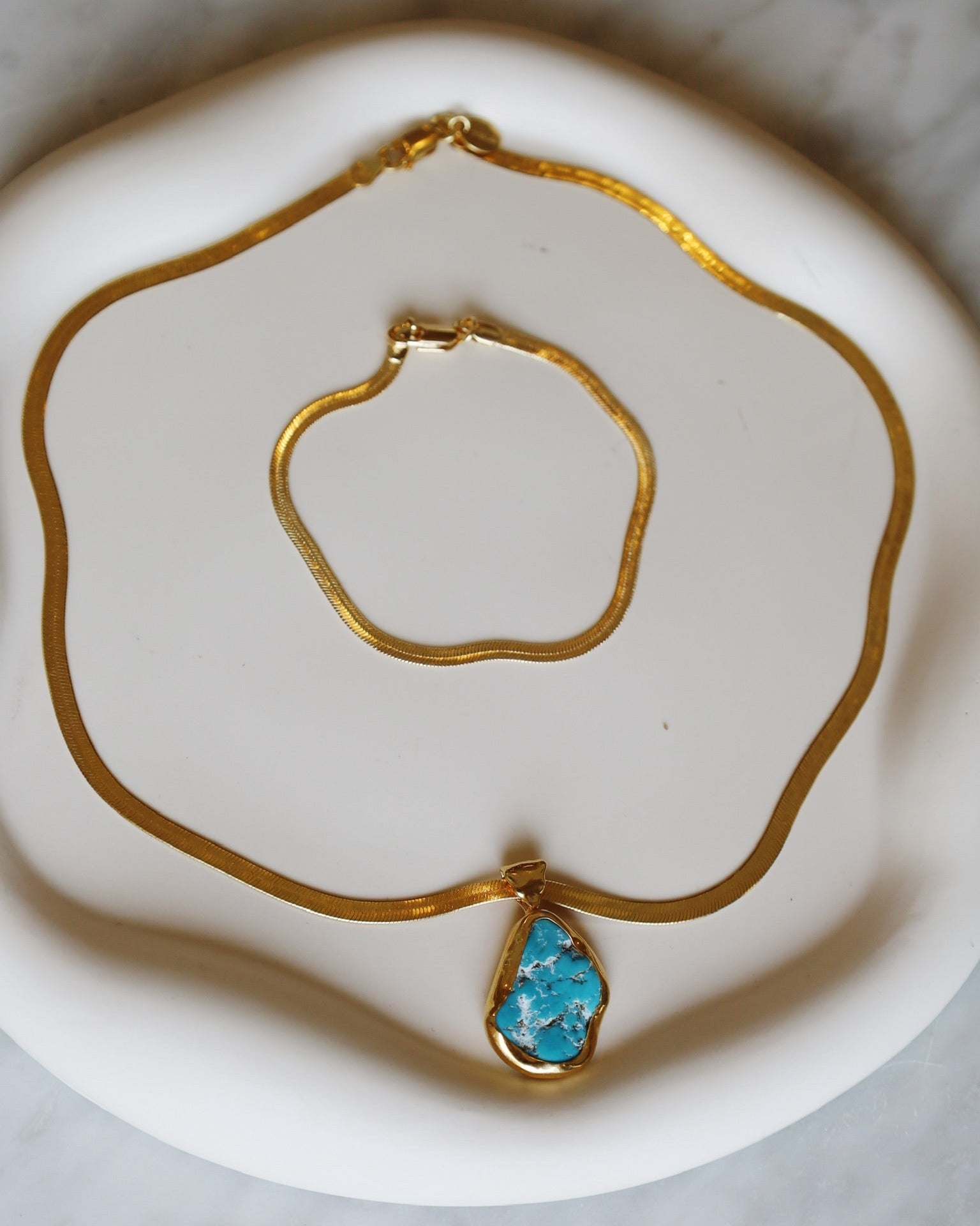 Turquoise Totem Herringbone Necklace