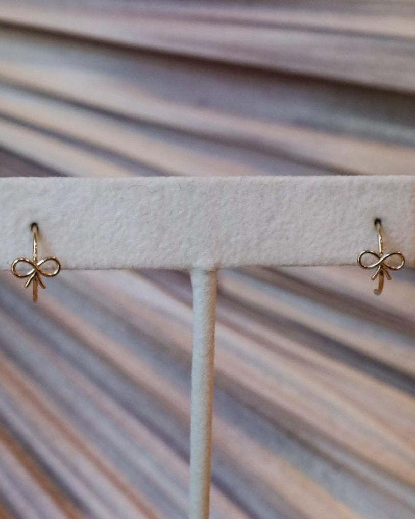 Itsy Bitsy Bow Hoop Earring (single)