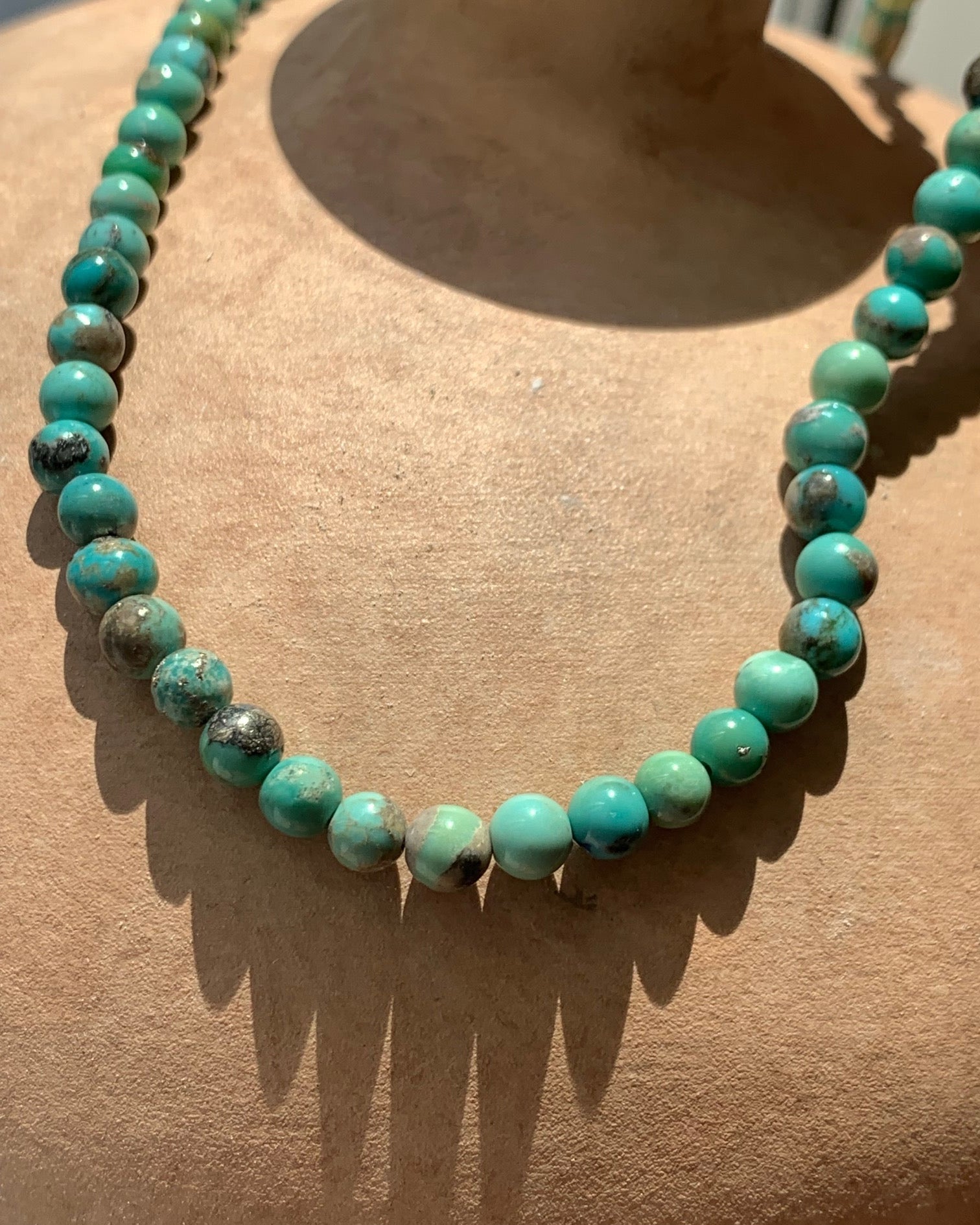 Knotted Arizona Turquoise Necklace- Charm Bar