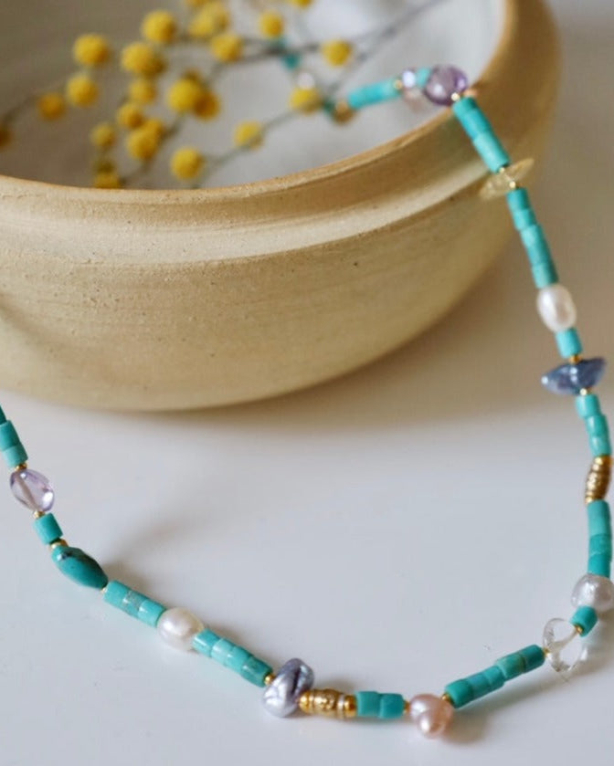 Voyager Toggle Turquoise Mix Necklace