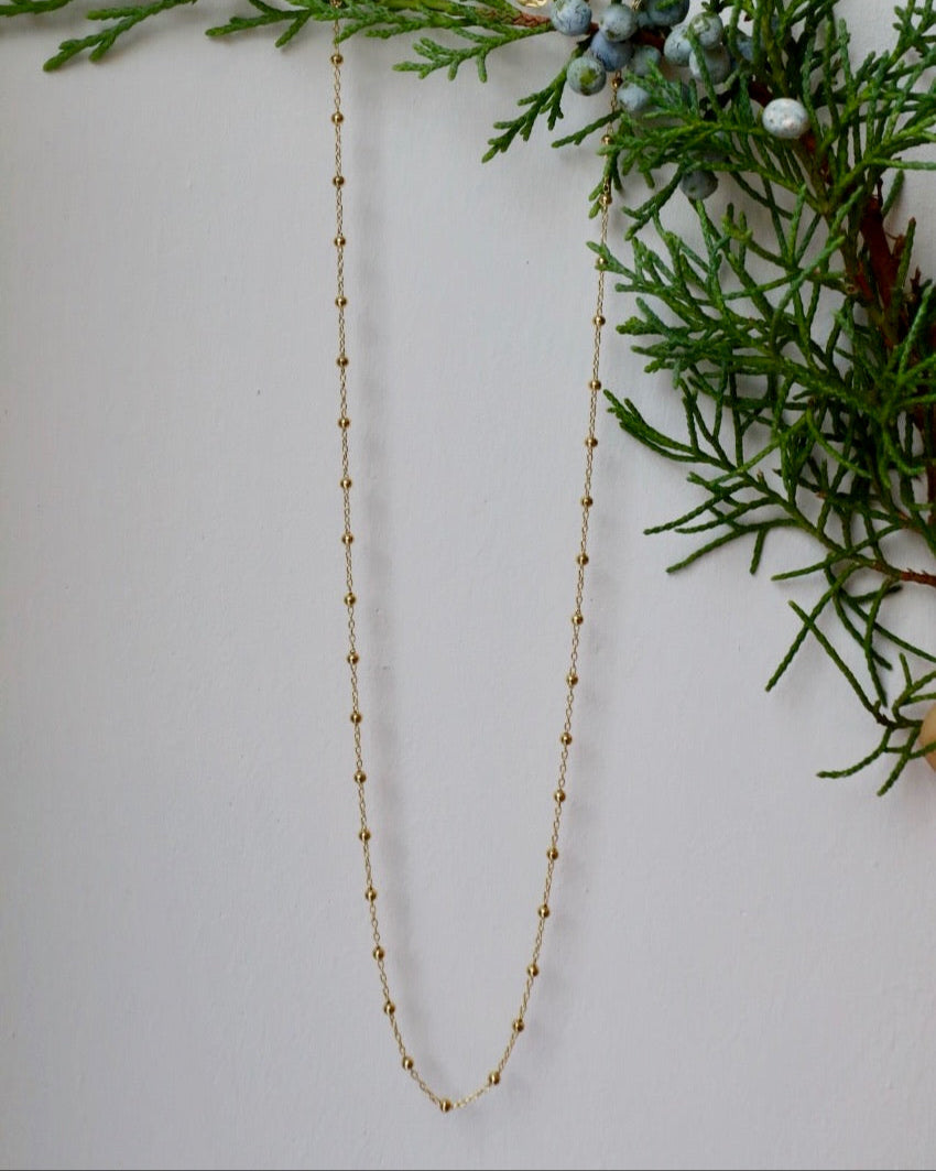 Gold Ball Station Necklace