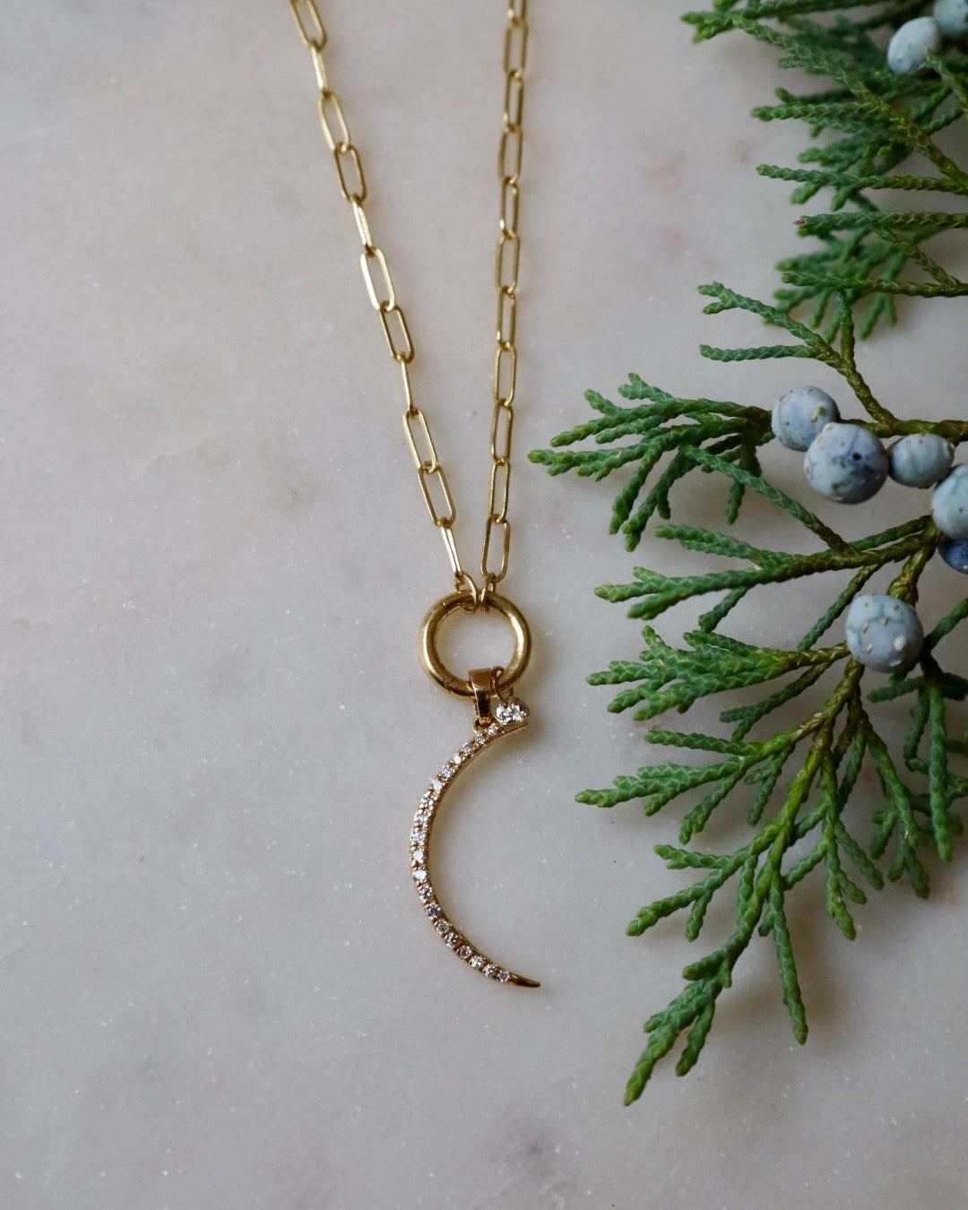 Paperclip Charm Holder Necklace