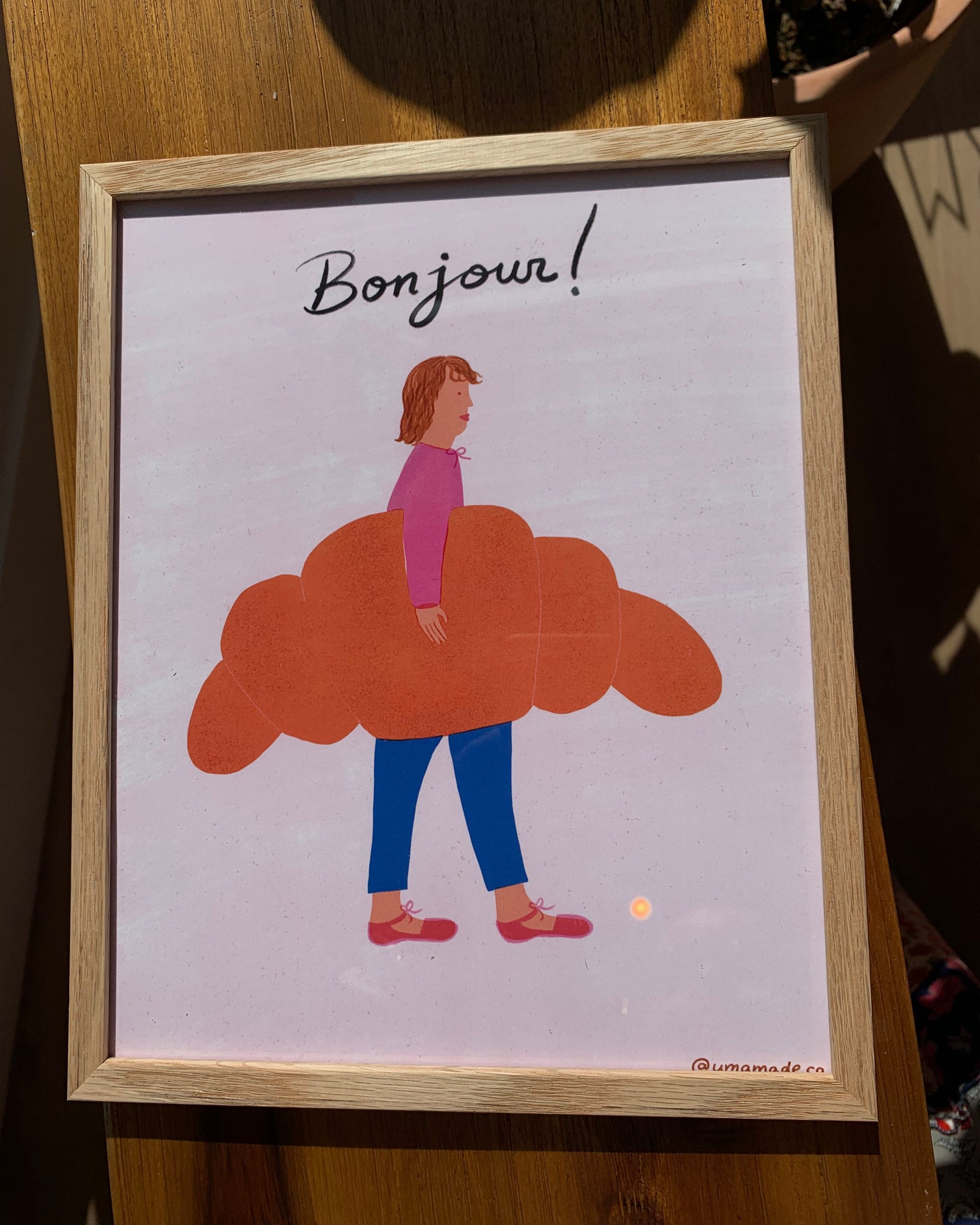 Bonjour! Croissant Print