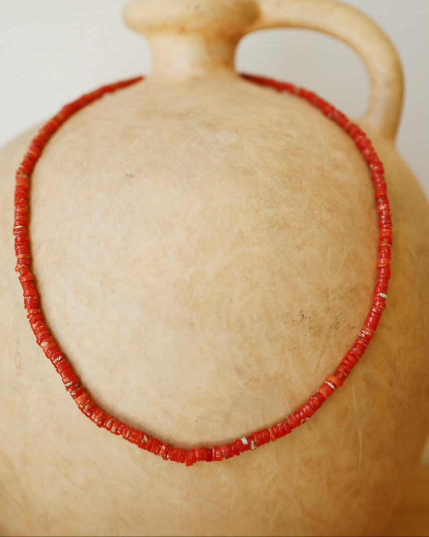 Italian Coral Necklace- Charm Bar
