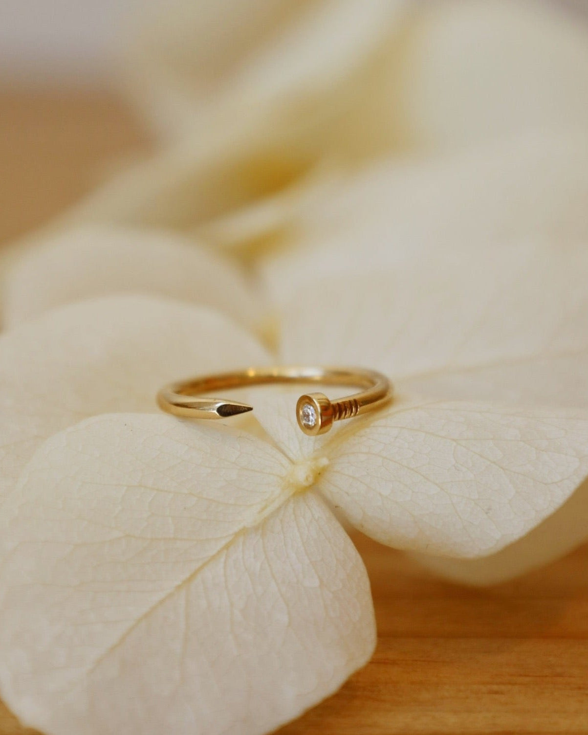 Diamond Nail Cuff Ring