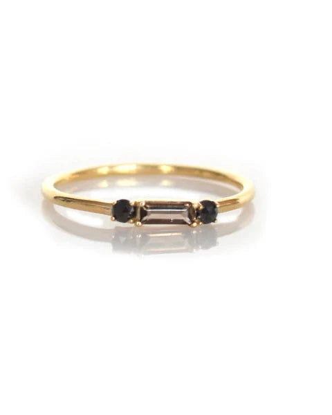 Smoky Quartz Baguette Crush Ring