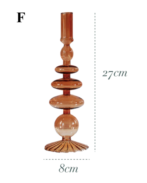 Brown Glass Candlestick Holder