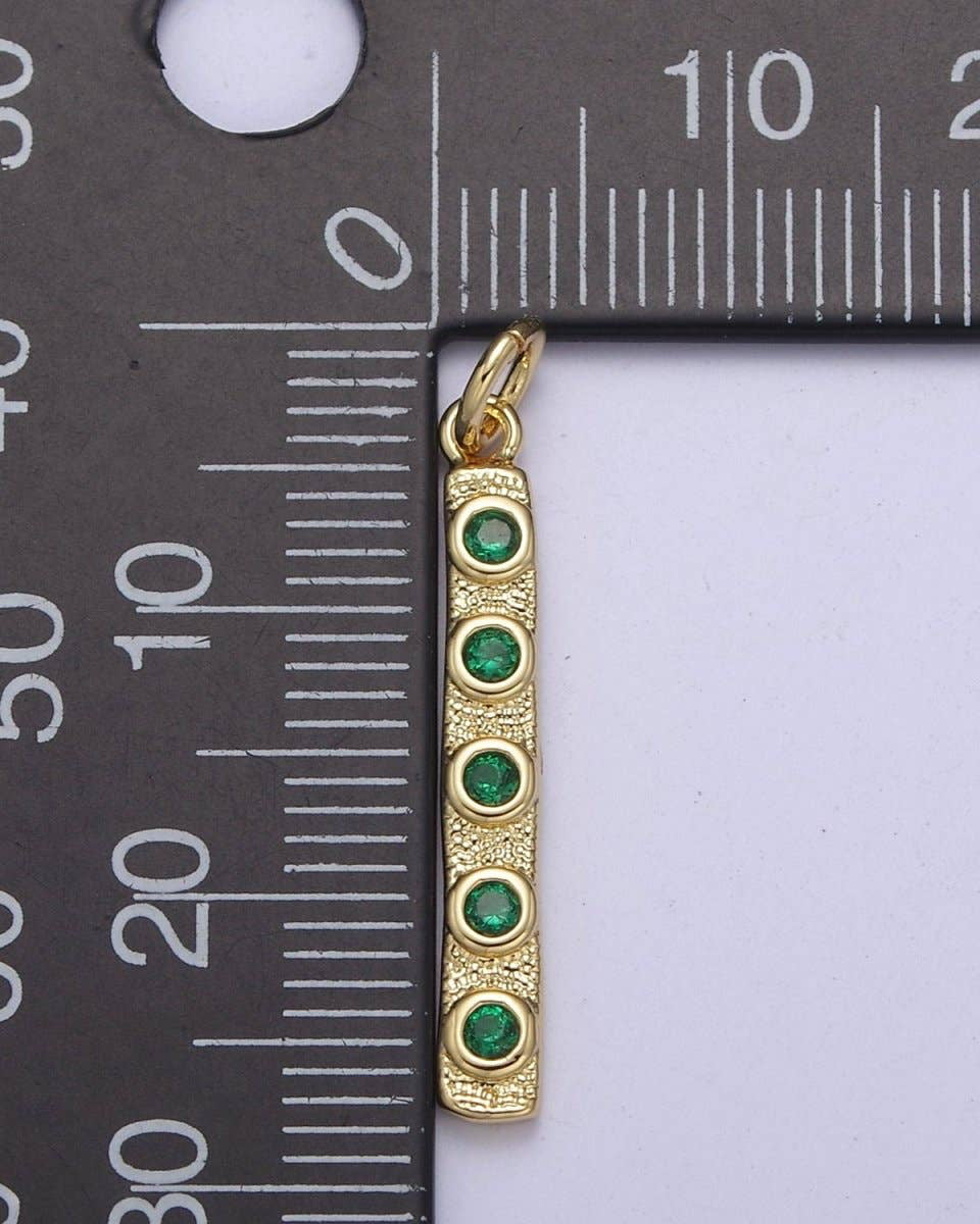 Thin Bar Cubic Zirconia Charms